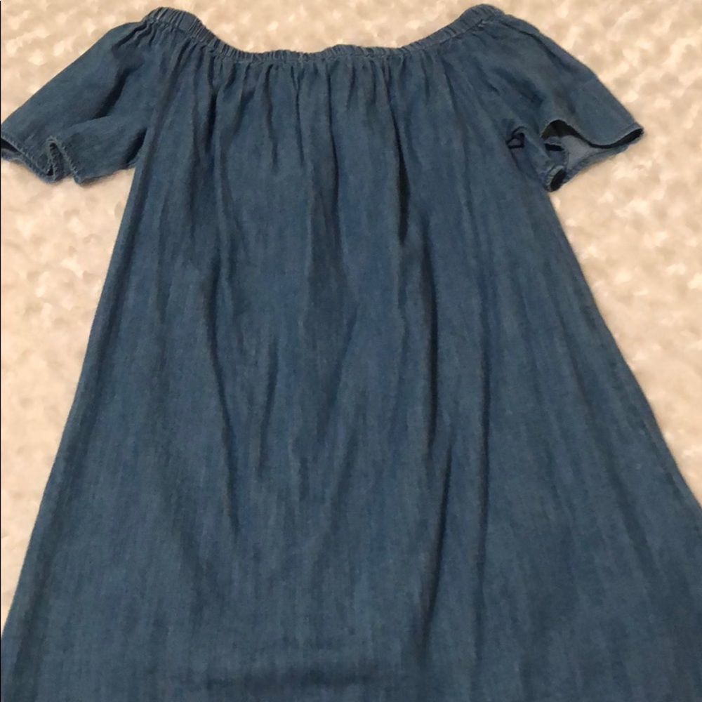 Off the shoulder denim dress